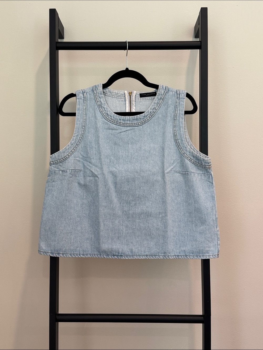 Tara Jarmon Light Wash Denim Boxy Tank